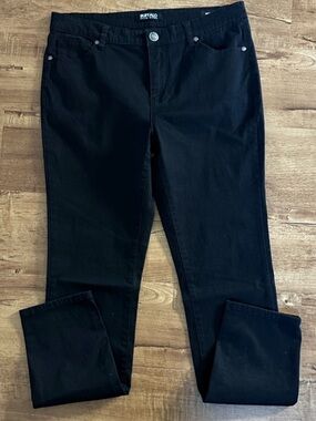 Buffalo David Bitton Black Straight Leg Mid-rise Skinny Jeans